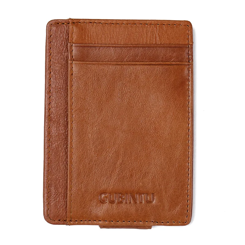 Новый тонкий кошелек из натуральной кожи с rfid блокировкой для мужчин маленький