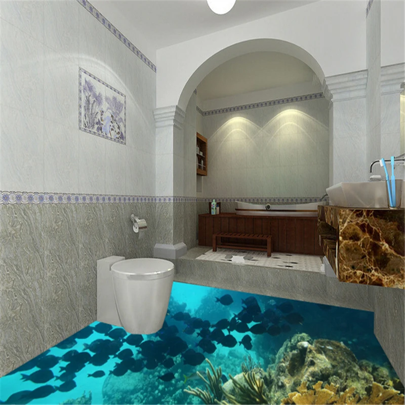 Обои beibehang на заказ водонепроницаемые стерео наклейки пол 3D-наклейки подводный