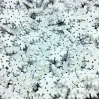 18mm new wooden christmas white snowflake christmas color ornaments clothing accessories manual diy materials 10pc a pack
