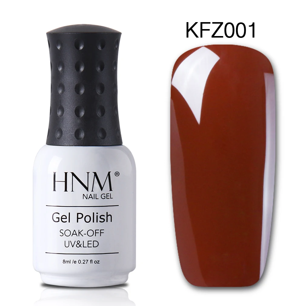 coffee 001 HNM 8 мл Гель-лак для ногтей чистый цвет замачиваемый УФ-светодиодный Гель-лак для ногтей Полупостоянный замачиваемый Гель-лак для украшения ногтей Гибридный Гель-лак - Цвет: coffee 001