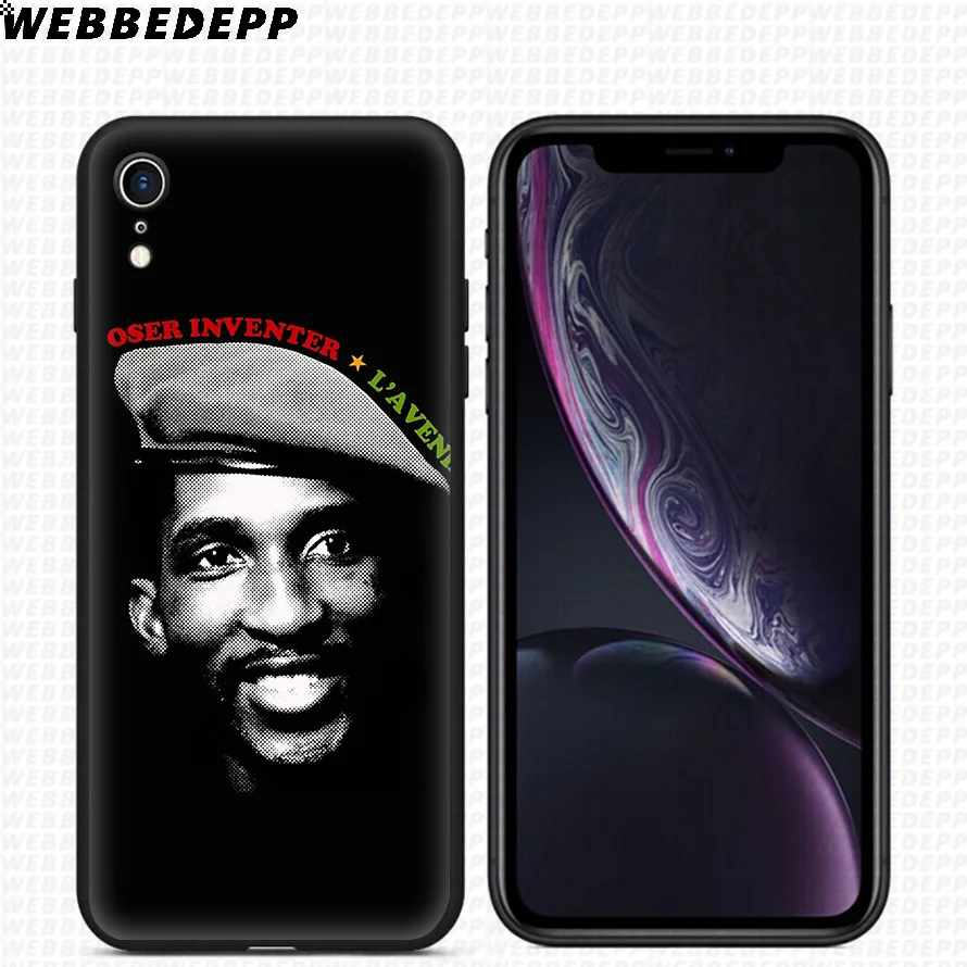 WEBBEDEPP Thomas Sankara Flag Soft Silicone Case for iPhone 11 Pro Xr Xs Max X or 10 8 7 6 6S Plus 5 5S SE |