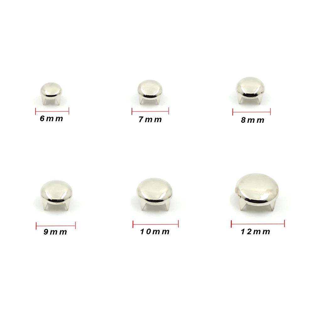 100 шт. круглые штифты заклепки с четырьмя металлическими гвоздиками для кожи панк