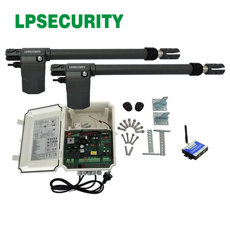 kit2 LPSECURITY 220 В поворотный рычаг сверхмощный поворотный ворот операторский комплект con gsm Открыватель двери, сигнальный светильник, Фотоэлементы y 4 передатчики на выбор - Цвет: kit2