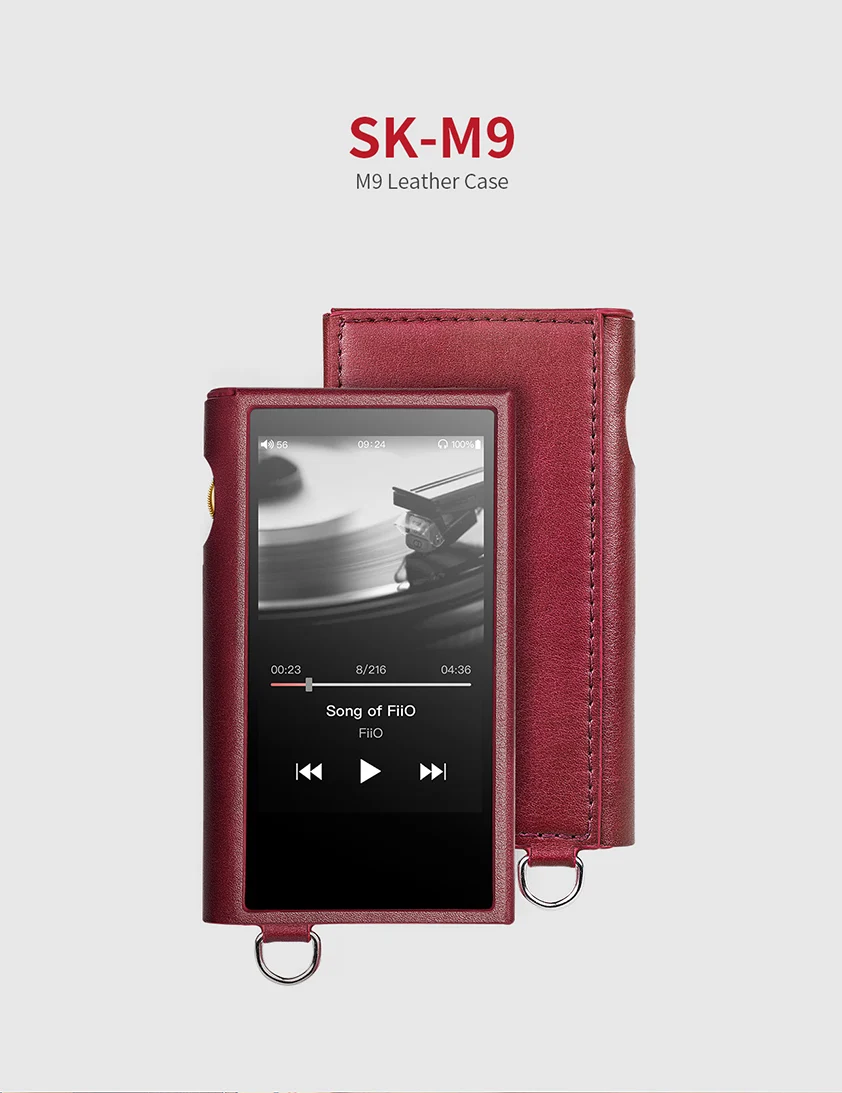 Кожаный чехол FiiO SK-M9 для музыкального проигрывателя M9 красного цвета