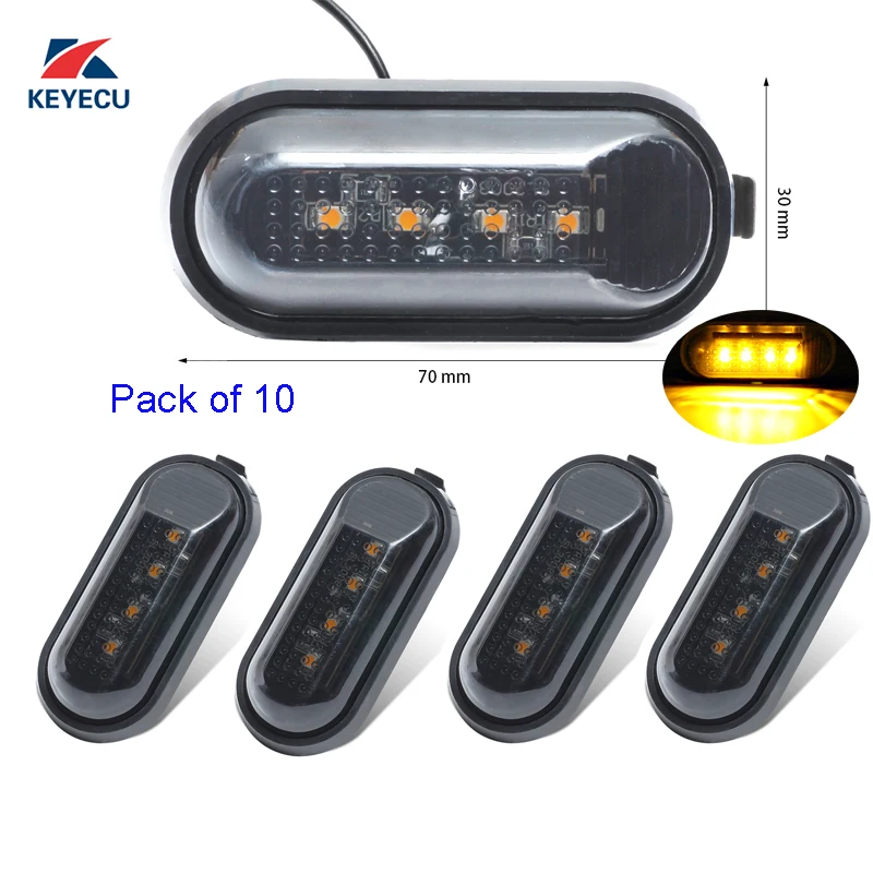KEYECU 10 шт. для 2000 2009 Honda Accord Civic S2000 4Led Плоские Боковые габаритные огни замена лампы