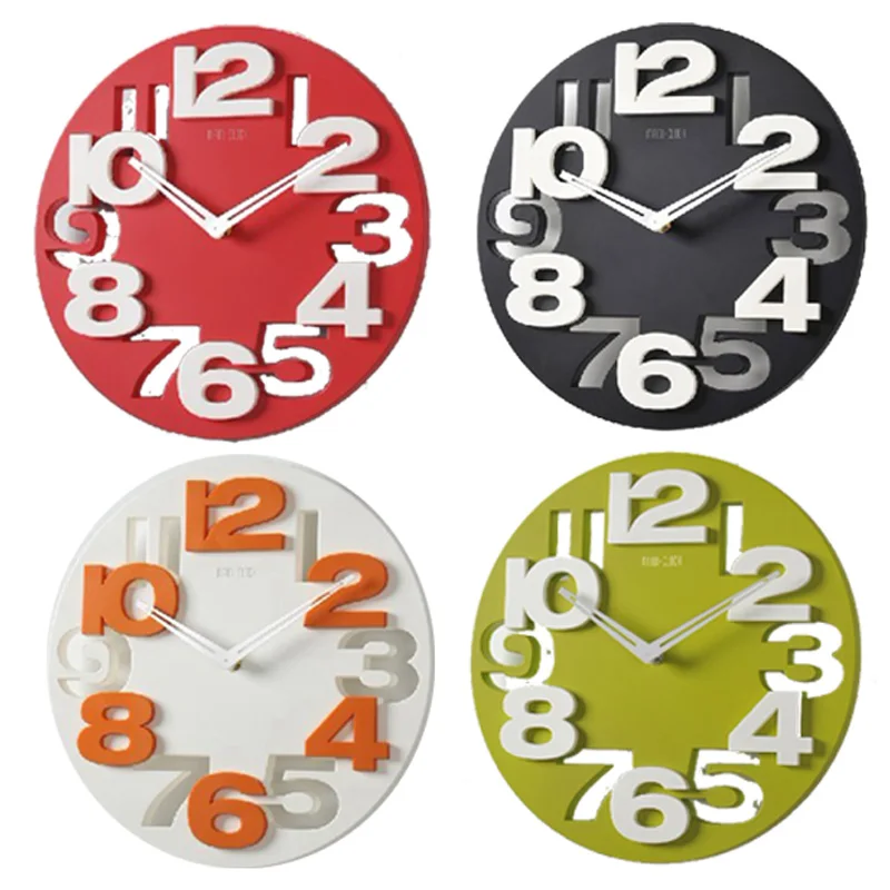 

Home Decor Black Wall Clock Large 3D Digital Watch Wall Clock Modern Novelty Hollow Digital Silent Wall Clock Creative