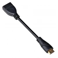 Удлинительный кабель переходник с разъемами MINI HDMI (папа) на (мама) длиной 10 см для