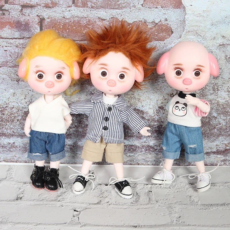 DBS 1/12 BJD 26 шарнирное тело Милая свинья ob11 кукла с одеждой обувью детский подарок 15