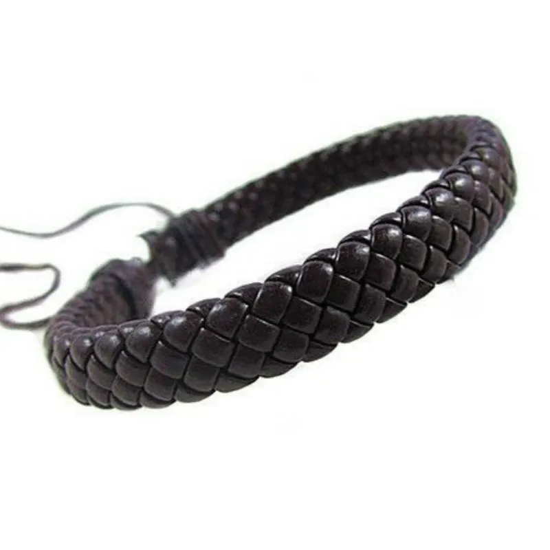 

neutral punk leather bracelet charger adjustable bracelet woven bracelet woman
