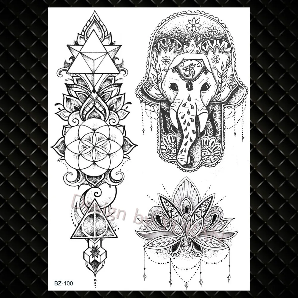 Временная татуировка в стиле бохо Hamsa Genasha наклейки для женщин и девочек Бабочка