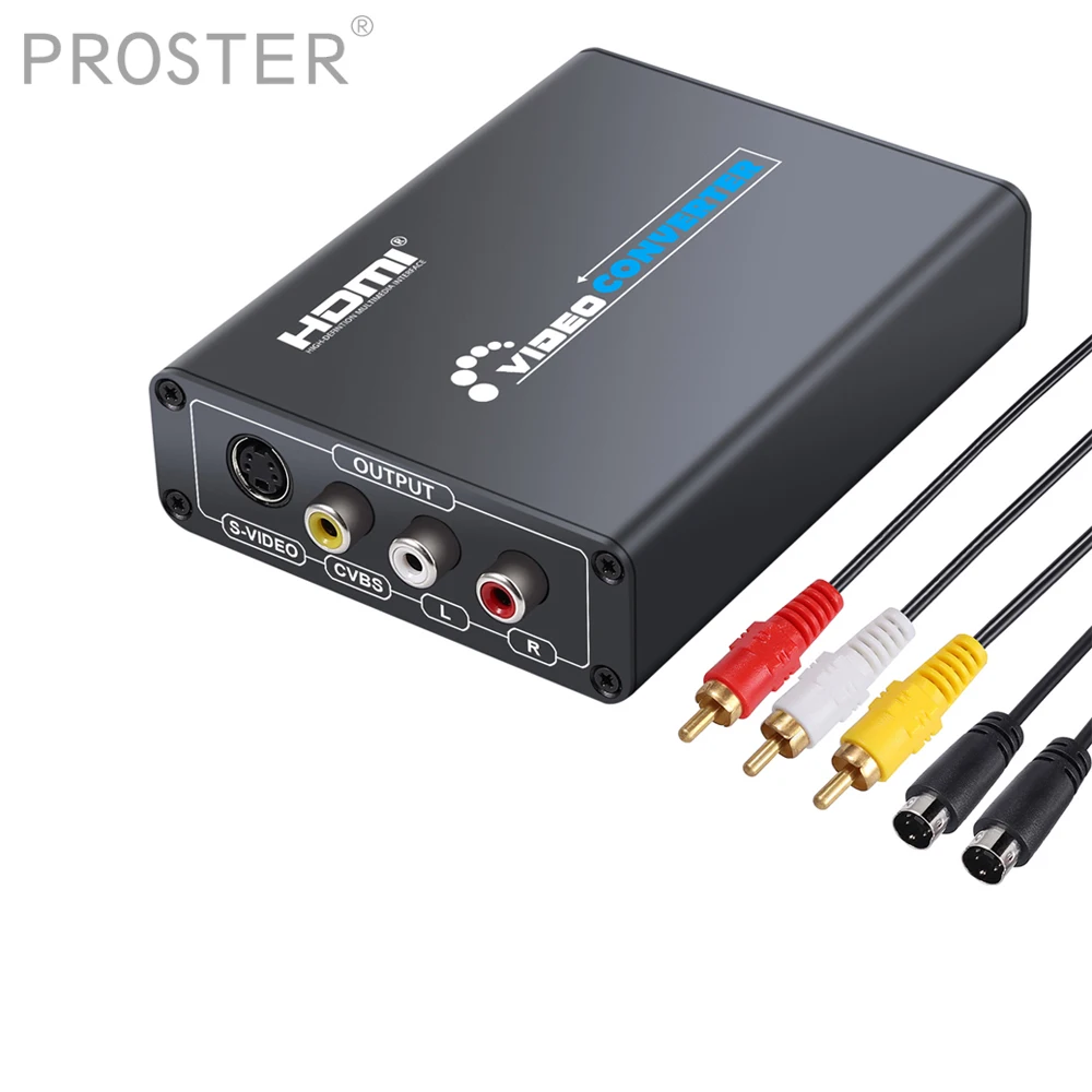 PROZOR HDMI Совместимость с композитными 3RCA AV S Video R/L аудио видео конвертер адаптер DAC
