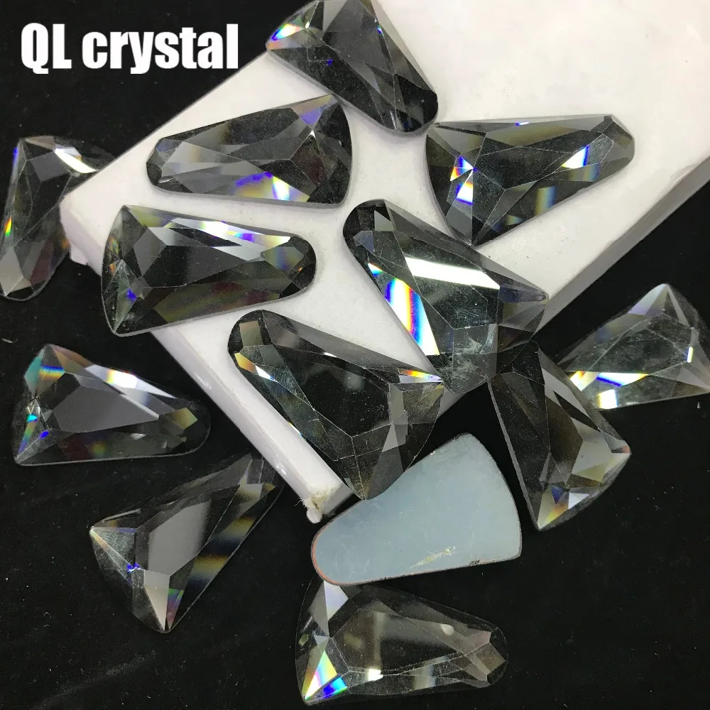 QL crystal 25x40mm Crystal popular DIY Clothes garments shose bags glue on flatbacks glass rhinestones | Дом и сад