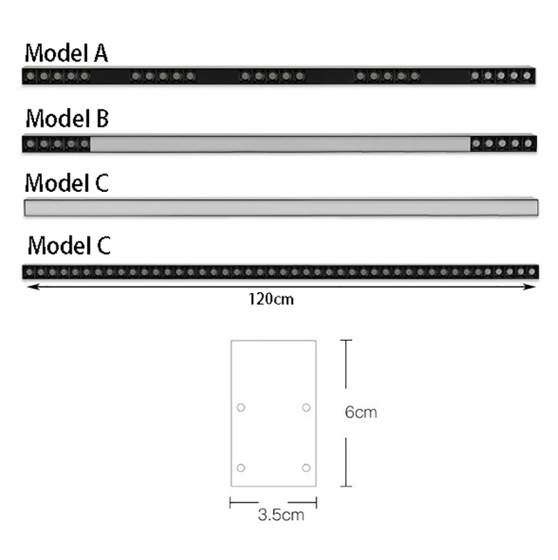 120 см поверхностного монтажа светодиодный светильник линия бар креативная