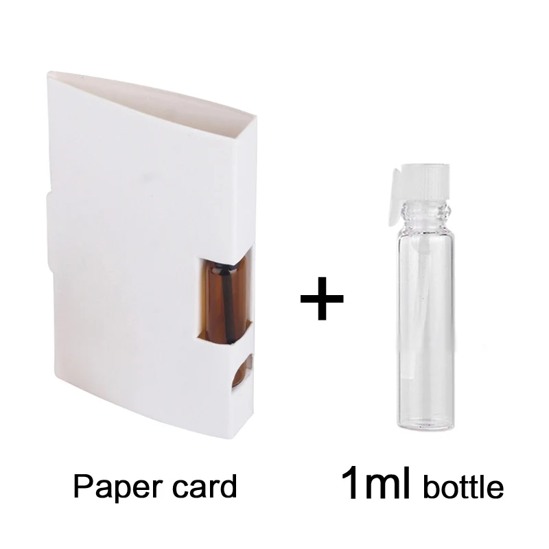 White card 1ml white 100 шт./лот 1 мл 2 мл флакон для духов бумажная упаковка для карт многоразовая парфюмерная бутылка флакон-капельница коричневая ароматическая пробирка - Цвет: White card 1ml white