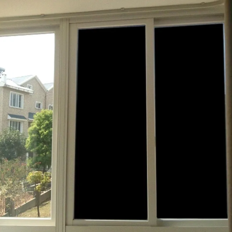 

Blackout window film Anti-UV glass sticker Static Cling Window Tint 100% Light Blocking Frosted Glass Film Privacy Heat Reject