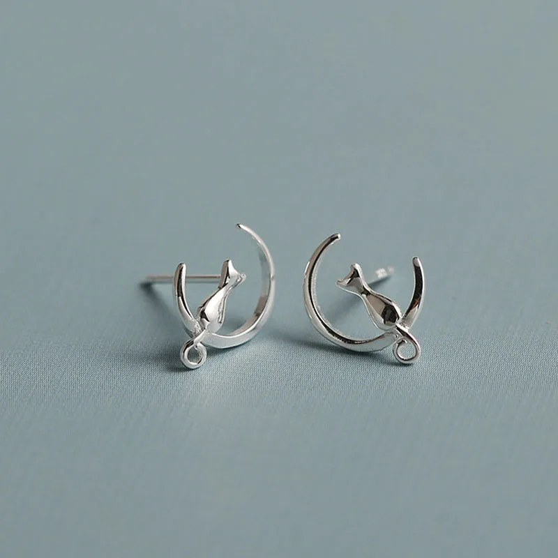 Серьги гвоздики в виде кошки из серебра 2019 пробы|Серьги-гвоздики| |