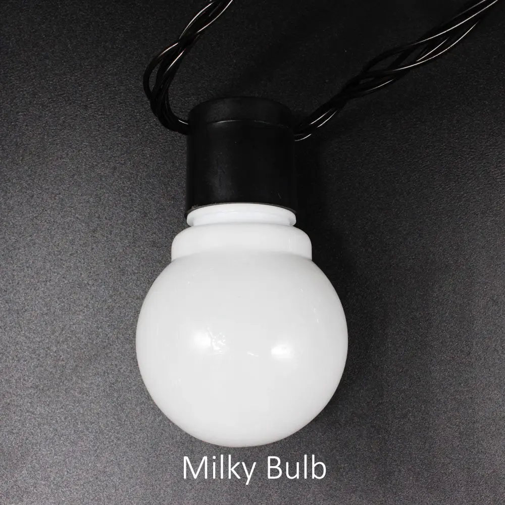 Milky Bulb Светильник на солнечной батарее, Рождественский, уличный, 2,5 м, 5 м, 6,5 м, глобус, гирлянда, светодиодный, сказочный светильник, s, декоративный, для сада, вечерние, свадебные - Испускаемый цвет: Milky Bulb