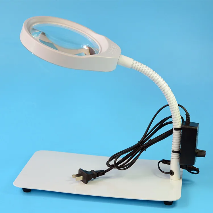 New Magnifying Desk Table Handheld Lamp 10X Magnifier 125mm With 48 LED Lighting,Table Magnifier for Motherboard Repair