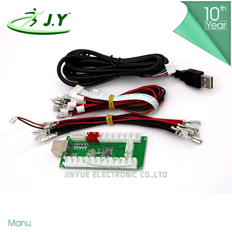 Jinyuetek DIY Аркада рокер печатная плата Нулевая задержка игровой USB энкодер ПК для джойстика панель управления для MAME 2pin+ Push Butto