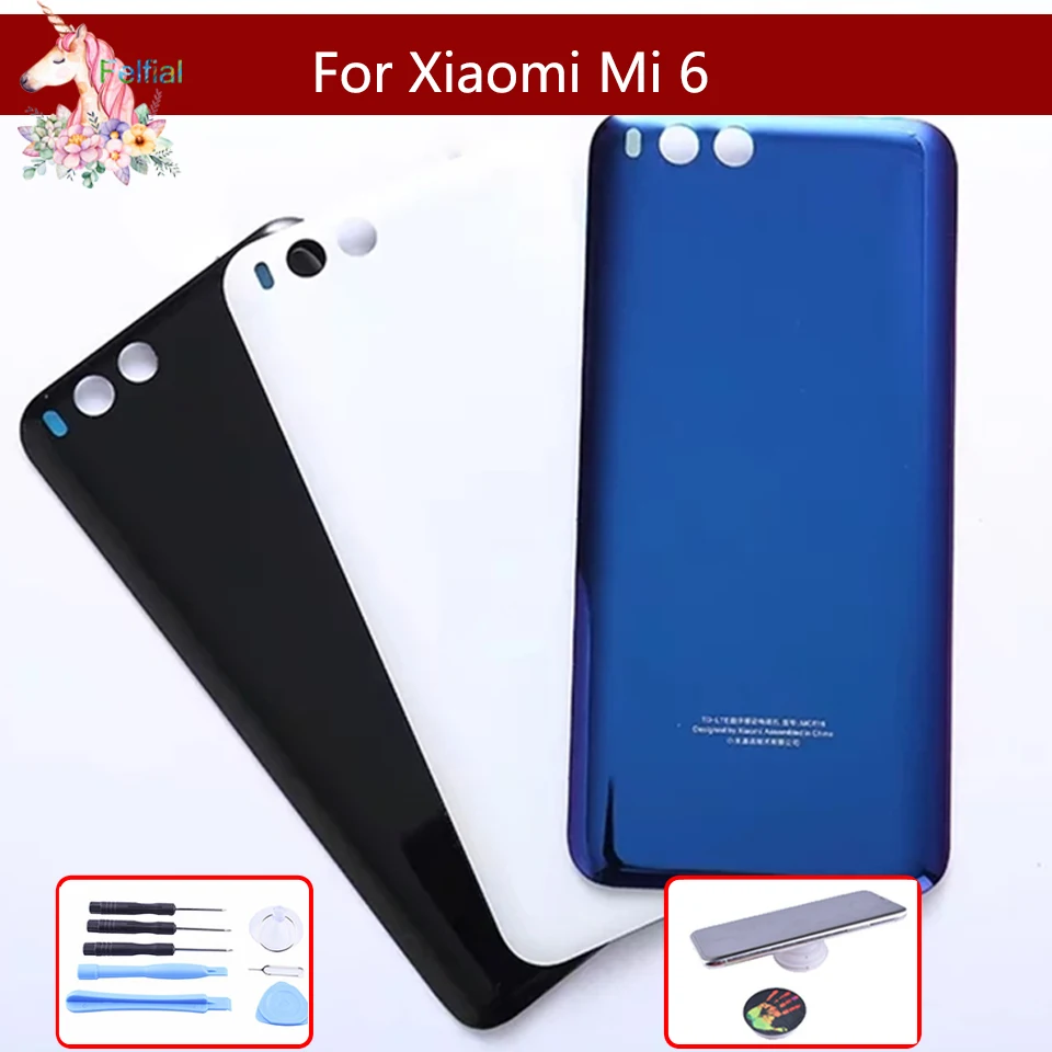 Оригинальное 3D стекло для Xiaomi Mi 6 mi6 Задняя стеклянная крышка батареи задняя дверь