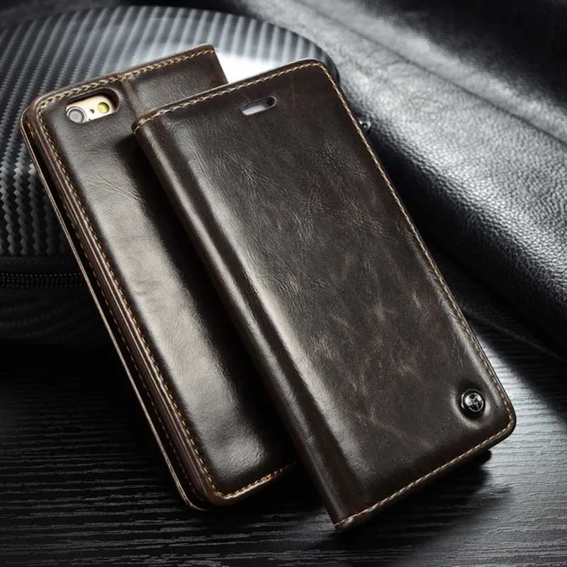 Оригинальный caseme для iphone 6S 5.5 дюйма плюс кожаный бумажник случаях Магнитная