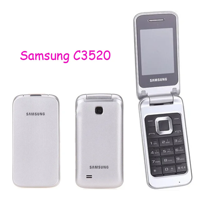 Отремонтированный samsung C3520 Мобильный телефон samsung C3520 разблокированный мобильный телефон
