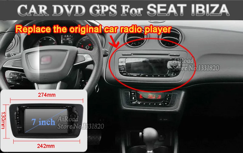 Hd 1080 P стерео для ибице сиденья GPS навигация мультимедиа центральный