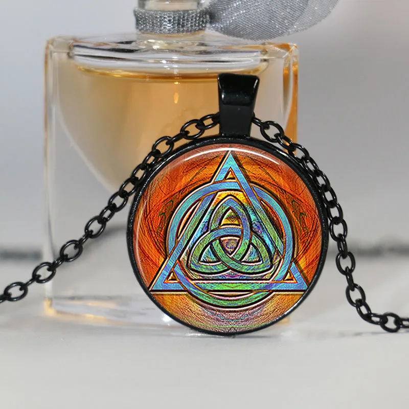 С надписью &quotLucky Charm&quot Винтаж Triquetra подвеска кельтская ожерелье для мужчин и