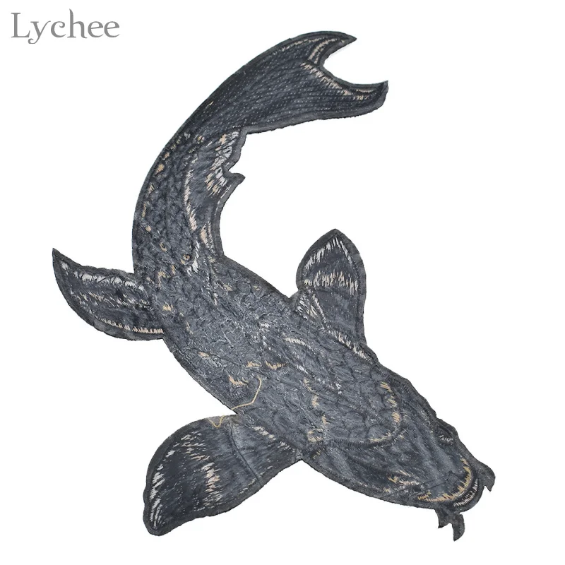 Lychee Life вышитая нашивка с рыбками кои на одежде Мультяшные наклейки для одежды