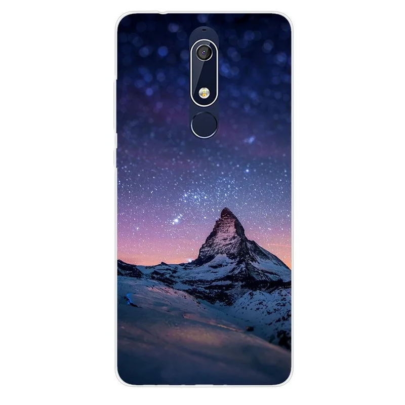 Для Nokia 1 2 2,1 3 3,1 4,2 5 5,1 6 6,1 7 7,1 плюс 2018X5X6 Чехол для телефона с рисунком "Звездное небо" Луна картина мягкий чехол Fundas Capa