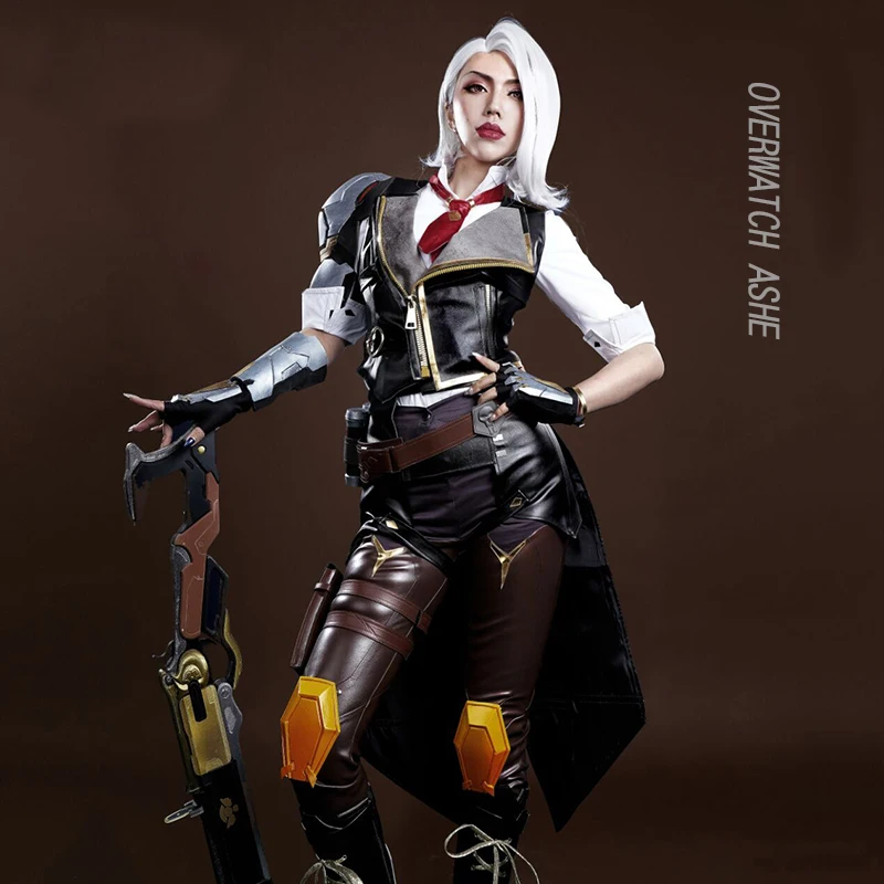 Overwatch Hero Эш Косплей Костюм OW Cool Cowboy полный комплект для взрослых женщин костюмы на