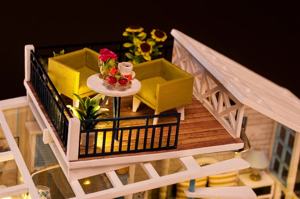 Детские игрушки Diy кукольный домик собирать деревянные Miniaturas кукольный дом мебель миниатюрный кукольный домик Головоломка Развивающие игрушки для детей