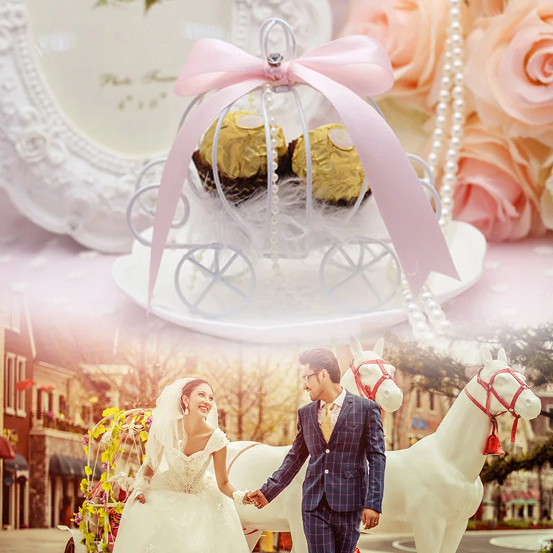 Автомобиль форма Тыква Перевозки белый Железный конфеты свадебное оформление