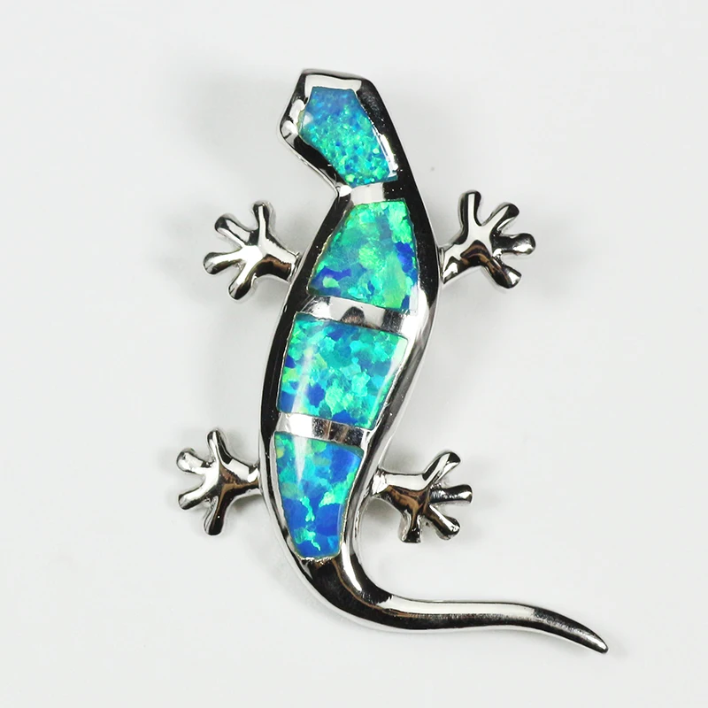 JZP0003 дизайн ящерицы синий опал кулон ювелирные изделия модное ожерелье подвески