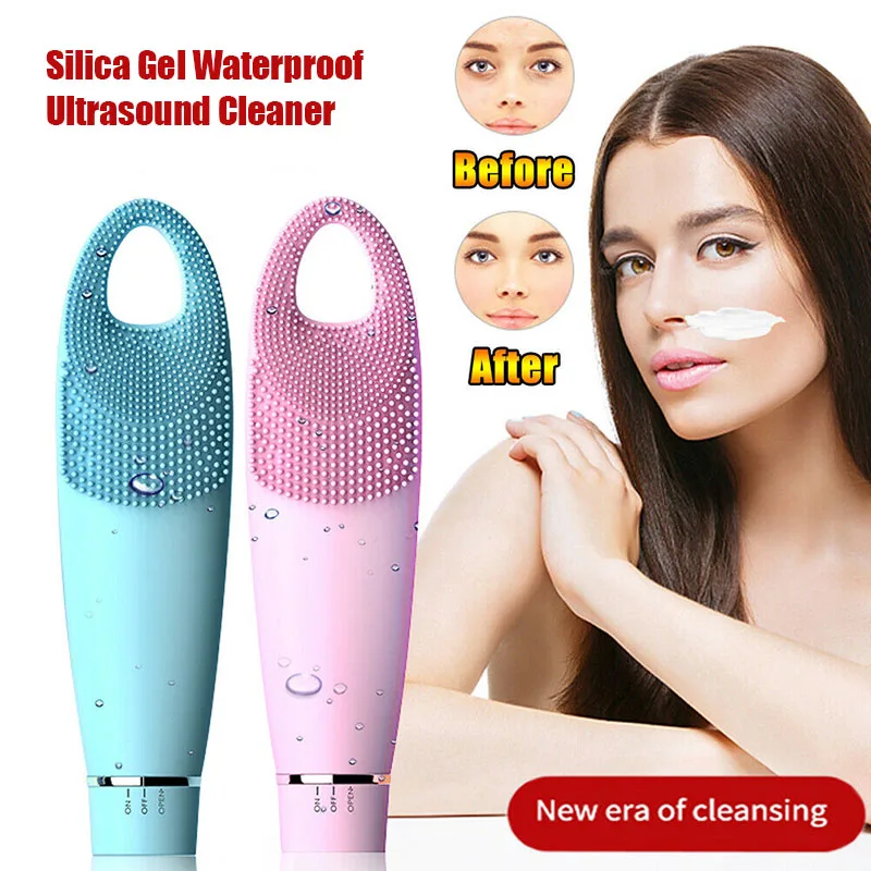 Электрическая водостойкая силиконовая Очищающая Косметическая щетка для лица