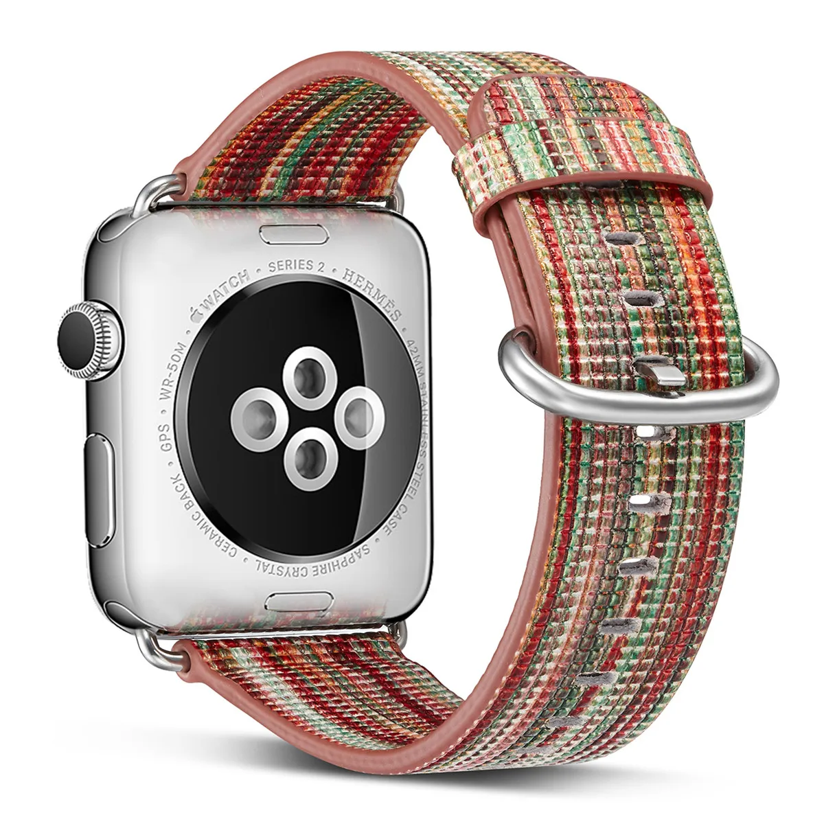 Ремешок для часов Apple Watch цветной ремешок из натуральной кожи в полоску 1/2 мм|band for
