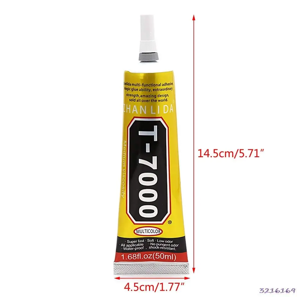 

1Pcs 50ml T7000 Black Liquid Glue Industrial Strength Adhesive for Touch Screen DIY Stick Drill Jewerly Craft Rhinestone Glue