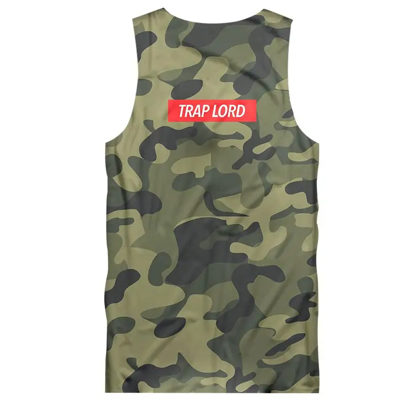 Модный Забавный зеленый военный жилет с камуфляжным принтом мужская майка 3d без