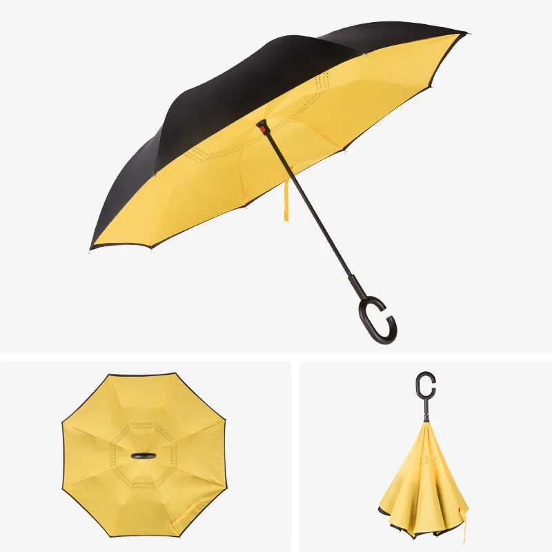 

Inverted Umbrella Double Layer sun parasol Women Rain Reverse Umbrellas male guarda chuva invertido paraguas parapluie Windproof