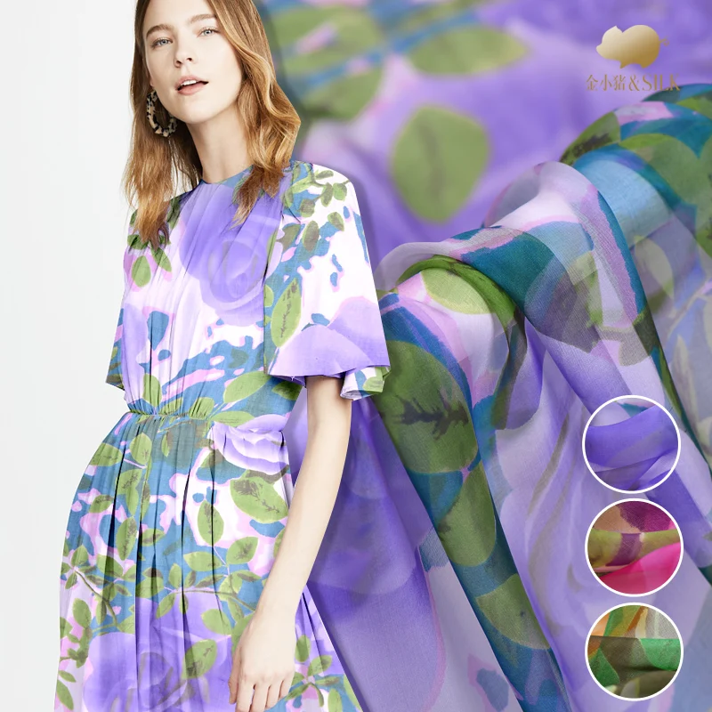 

140cm silk chiffon fabric soft and transparent beach skirt dress silk fabric tulle fabric wholesale silk cloth