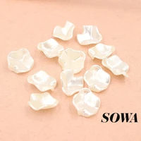 200pcslot size 2725mm ivory color imitation pearls craft abs resin effect 3d maple leaf designed beads for making jewelry diy