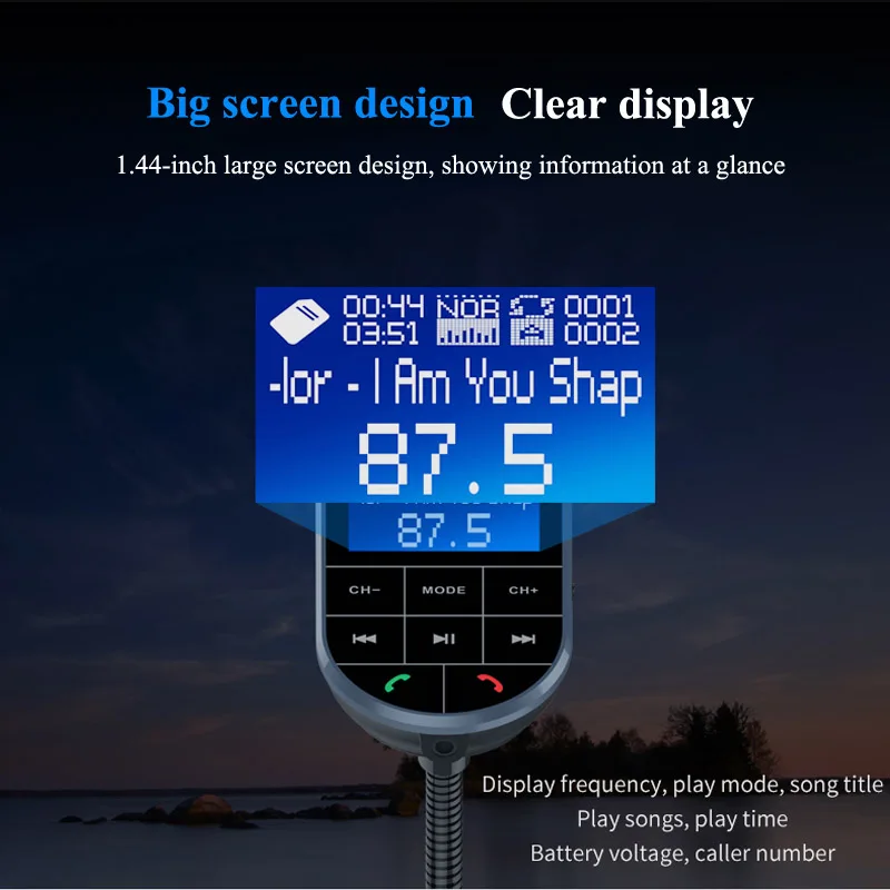 FM трансмиттер YASOKRO Aux модулятор Bluetooth автомобильный комплект громкой связи MP3