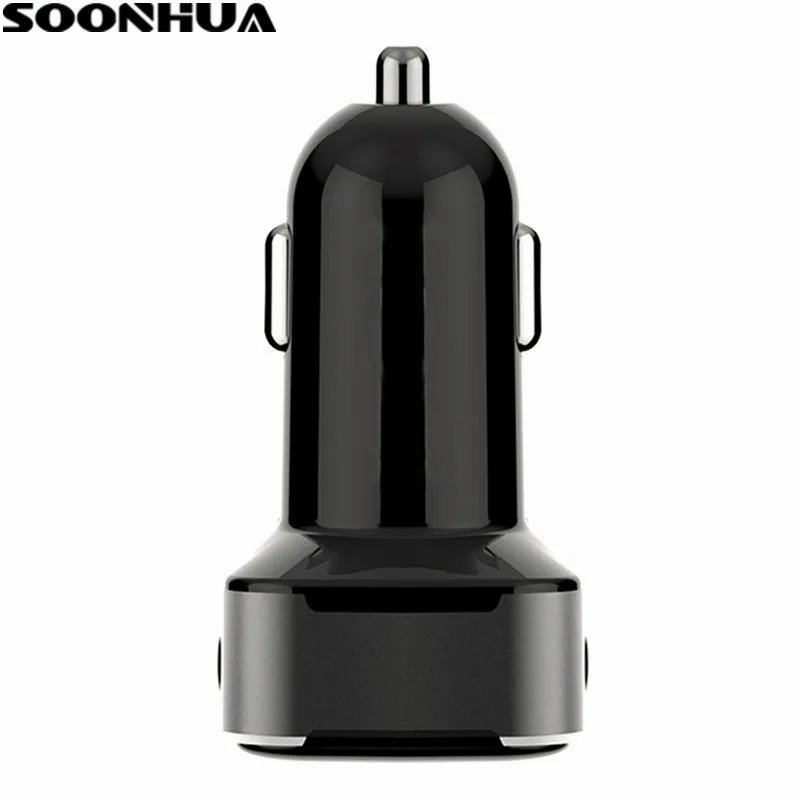 Автомобильное зарядное устройство SOONHUA для iPhone iPad Samsung 2 порта USB LED экран умный