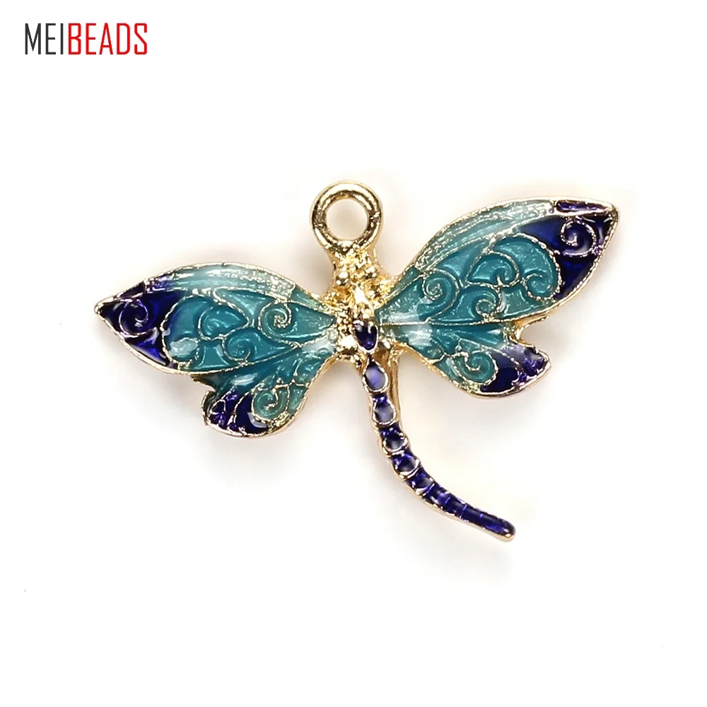 MEIBEADS винтажный цинковый сплав живопись Бабочка Шарм для браслета и ожерелья ювелирные изделия ручной работы аксессуары EY5053