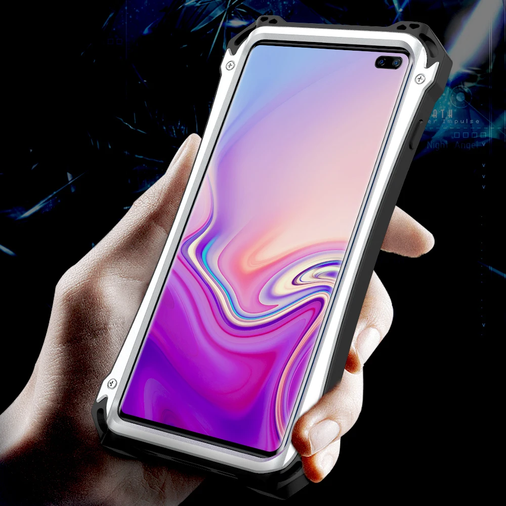 For Samsung S10 Cover Case Luxury Hard Metal Aluminum Alloy TPU Silicone Armor Shockproof Phone for Plus Funda | Мобильные телефоны