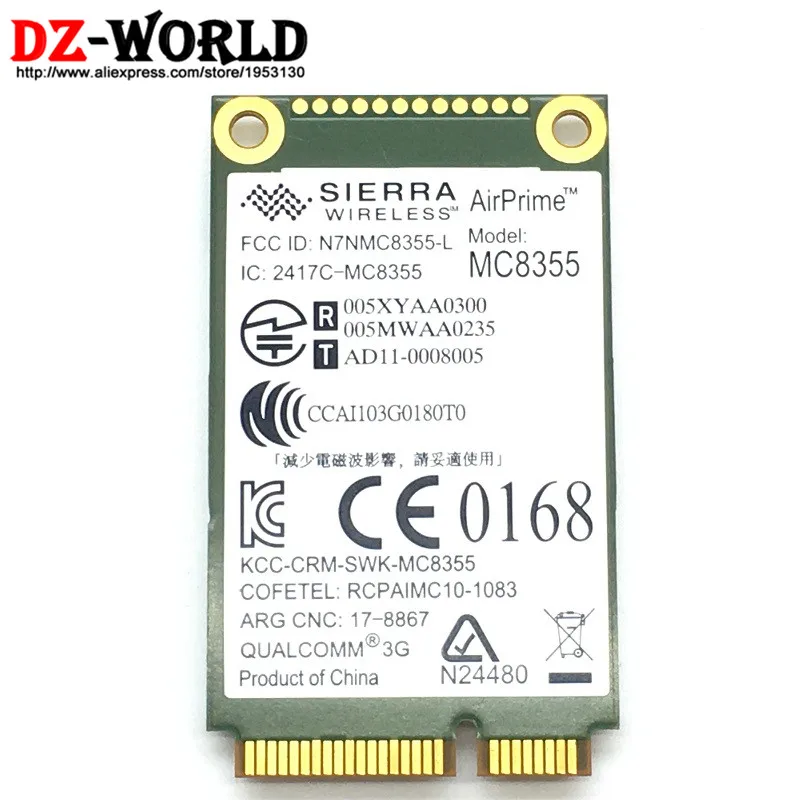 Разблокированная беспроводная сетевая карта Gobi3000 MC8355 3G GPS WWAN 60Y3257 Mini PCI e HSPA для
