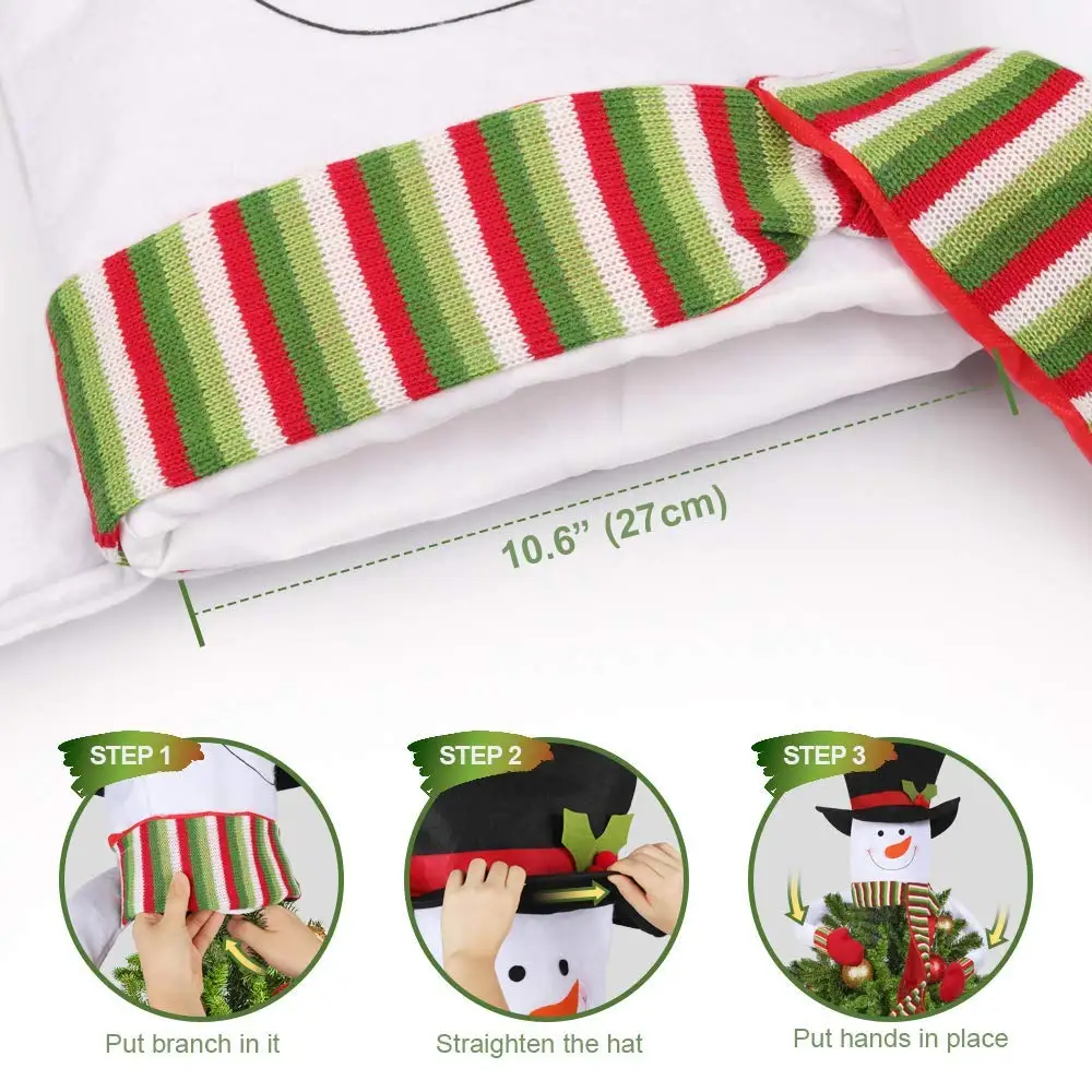 Snowman Christmas Tree Topper Large Top Hat Outdoor Indoor Novelty Decorations Home Decor|Наконечники для елки| |