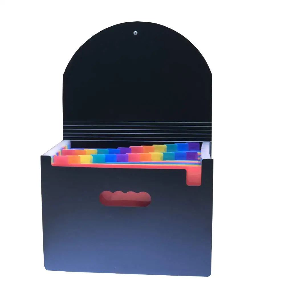24 Expanding Files Folder Plastic Rainbows File Organizers A4 Letter Size Storage Business Card Portable Documents Holder Wallet |