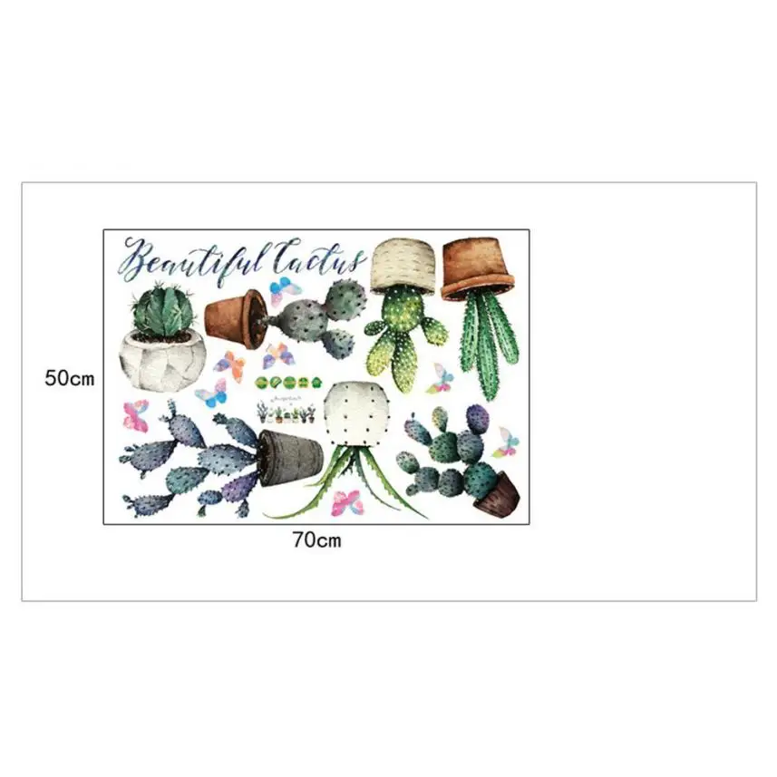 Новинка Дом LC самодельный кактус съемная наклейка для дома настенное искусство