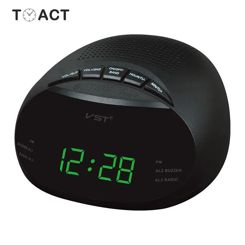 Радио электронные часы настольные светодиодные цифровые будильники с AM FM